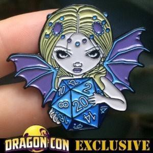 20 Sided Dice Fairy Collectible Enamel Pin - Image 2