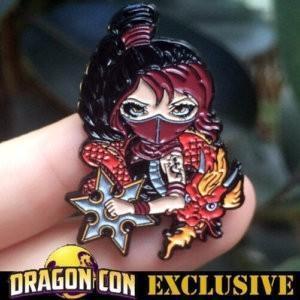 Fire Ninja Dragonling Collectible Enamel Pin - Image 2