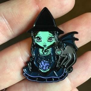 Wicked Witch and Her Flying Monkey Collectible Enamel Pin - Image 2