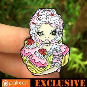 Strawberry Cupcakes Collectible Enamel Pin - Image 2