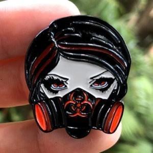 Biohazard in Red Collectible Enamel Pin - Image 2