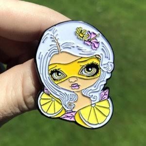 Lemon Yellow Mask Collectible Enamel Pin - Image 2
