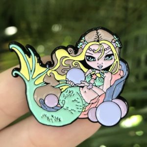 Pearl Mermaid Enamel Pin - Image 2