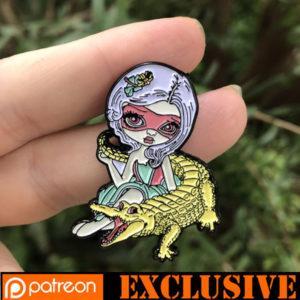 Albino Alligator Girl Collectible Enamel Pin - Image 2