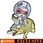 AlbinoAlligatorGirlPin