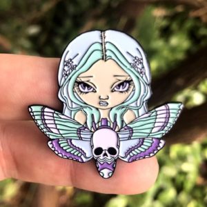 Wintry Moth Queen Enamel Pin - Image 2