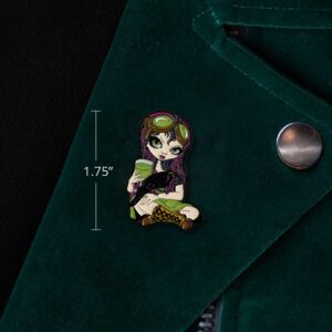 Absinthe Goggles With Raven Collectible Enamel Pin - Image 4