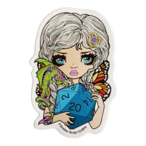 20 Sided Dice Fairy Vinyl Sticker