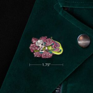 Mermaid with Roses Collectible Enamel Pin - Image 3