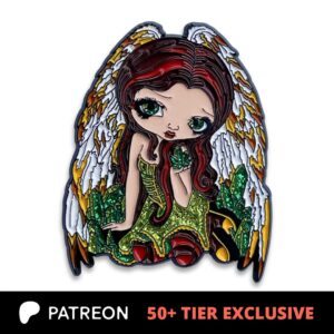 Angel with Emeralds Collectible Enamel Pin